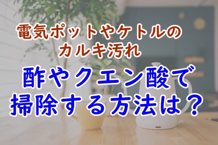 電気ケトルやポットの中を酢もしくはクエン酸で掃除する方法 重曹も使える 家事の教科書