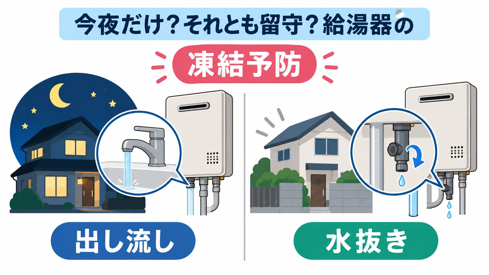 在宅で通電、長期不在、朝すでに出ない、の3つの分かれ道