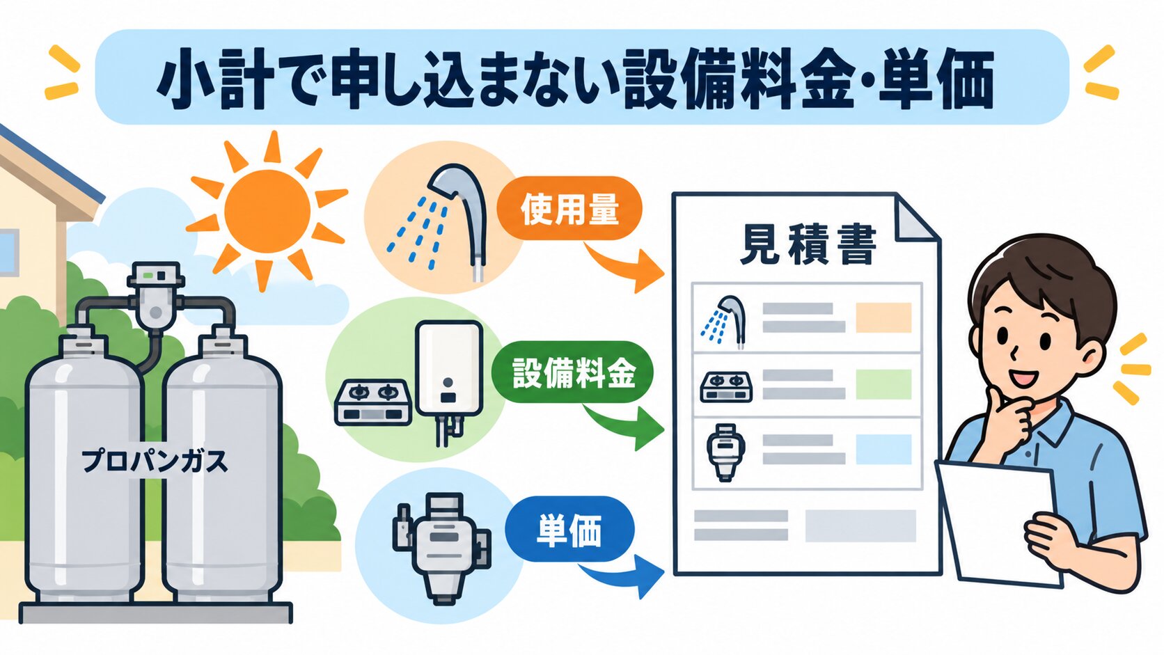 見積Aと見積Bで基本・従量・設備から月額総額を比べる