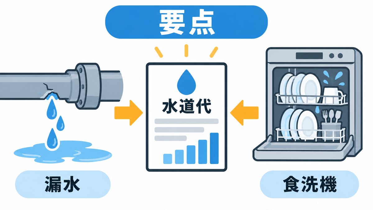 水道代の使い方切り分け（お湯張り回数・流水の予洗い・シャワー時間）