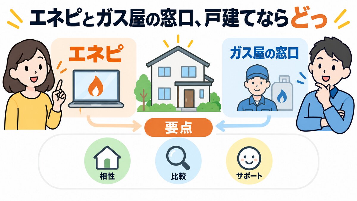 エネピはウェブ入力、ガス屋の窓口は相談から提案という進め方の違い