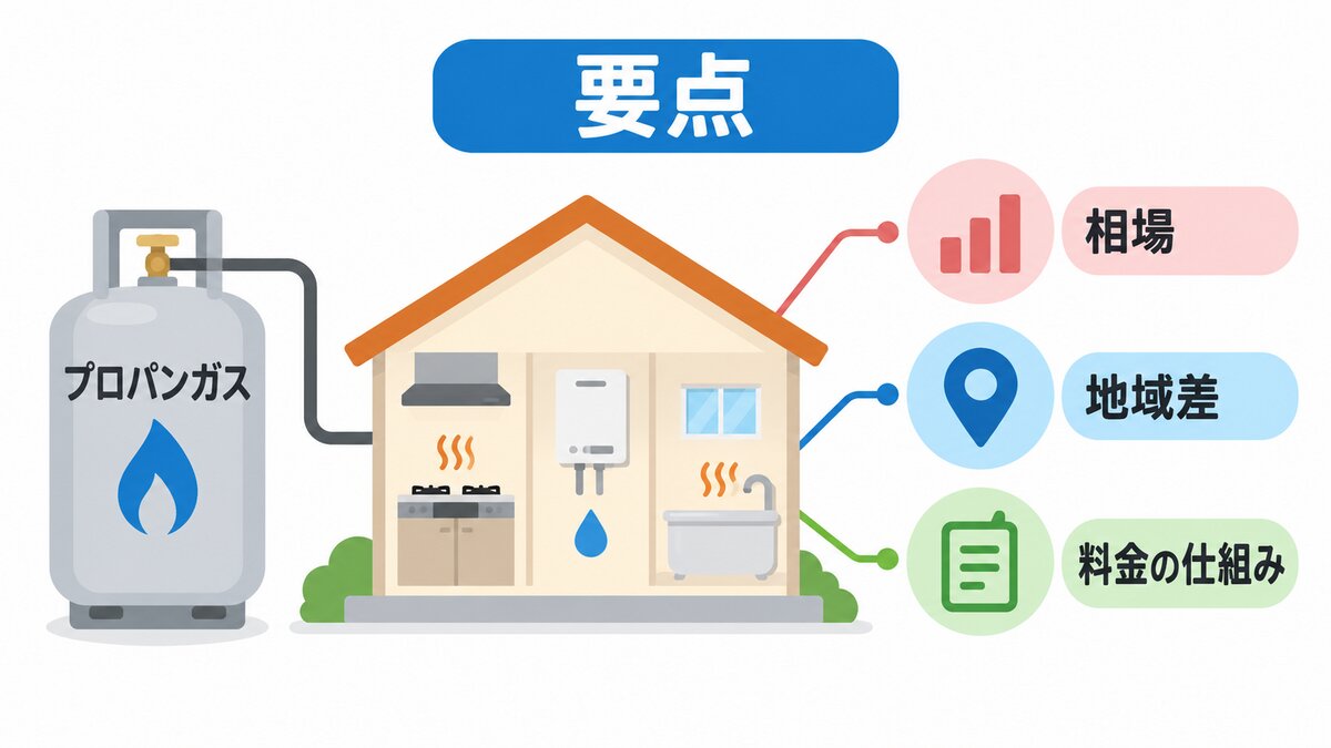 検針票の使用量と全国平均帯を並べ、請求総額と比べる概念図