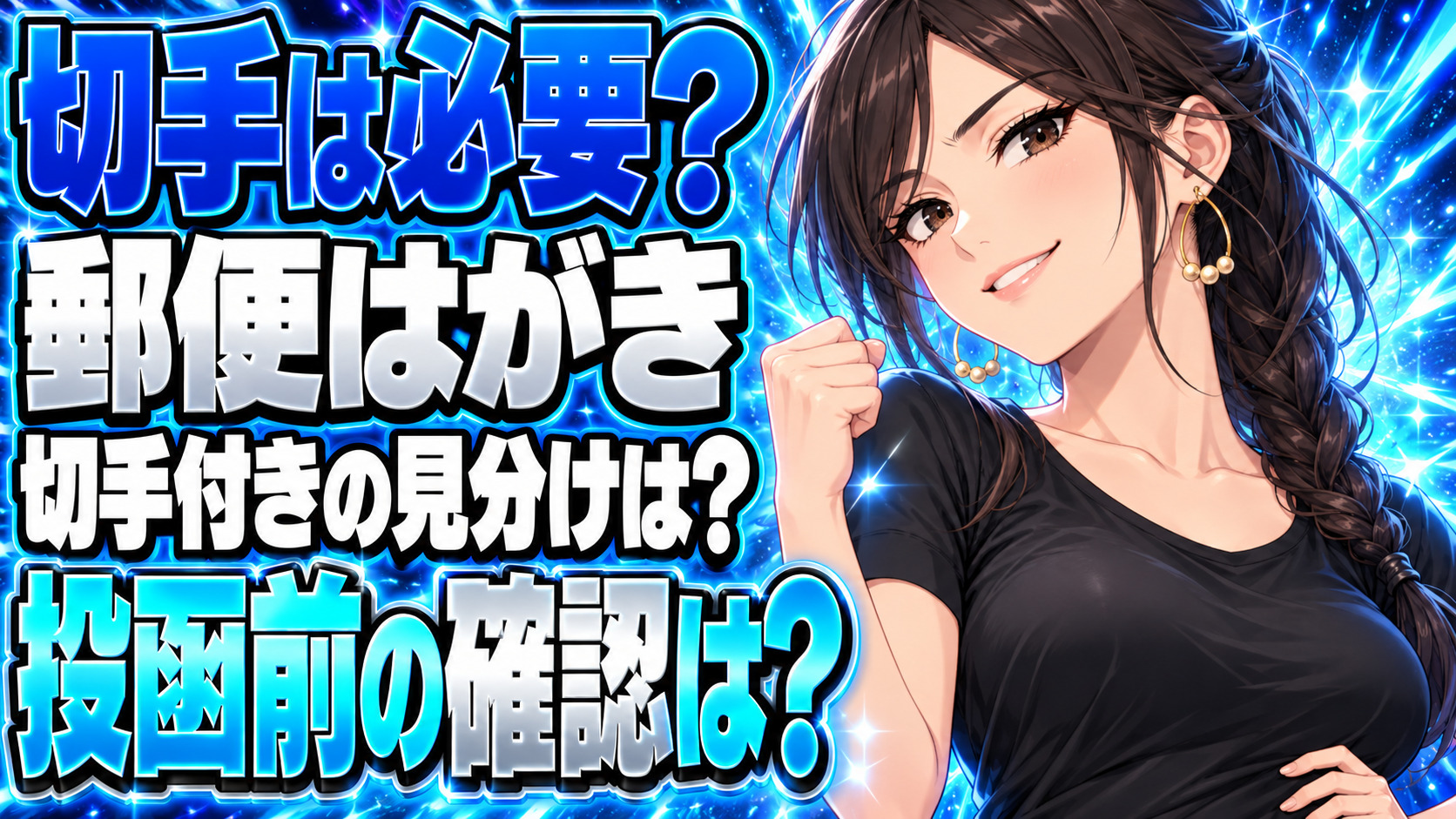 年賀状や郵便はがきに切手はいらない？コンビニの切手なしはがきをチェックについて説明する女性