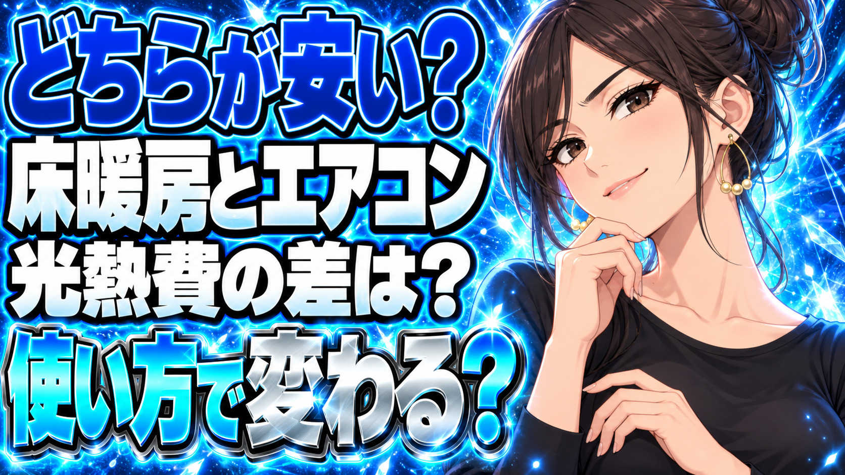 ガス床暖房とエアコンを料金比較！ランニングコストの節約はどっち？について説明する女性