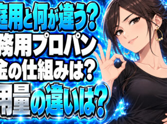 プロパンガスの店舗・業務用と家庭用の違いをわかりやすく解説！について説明する女性