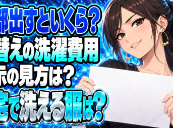 衣替えのクリーニング、全部出すといくら？洗濯表示で先に仕分けについて説明する女性