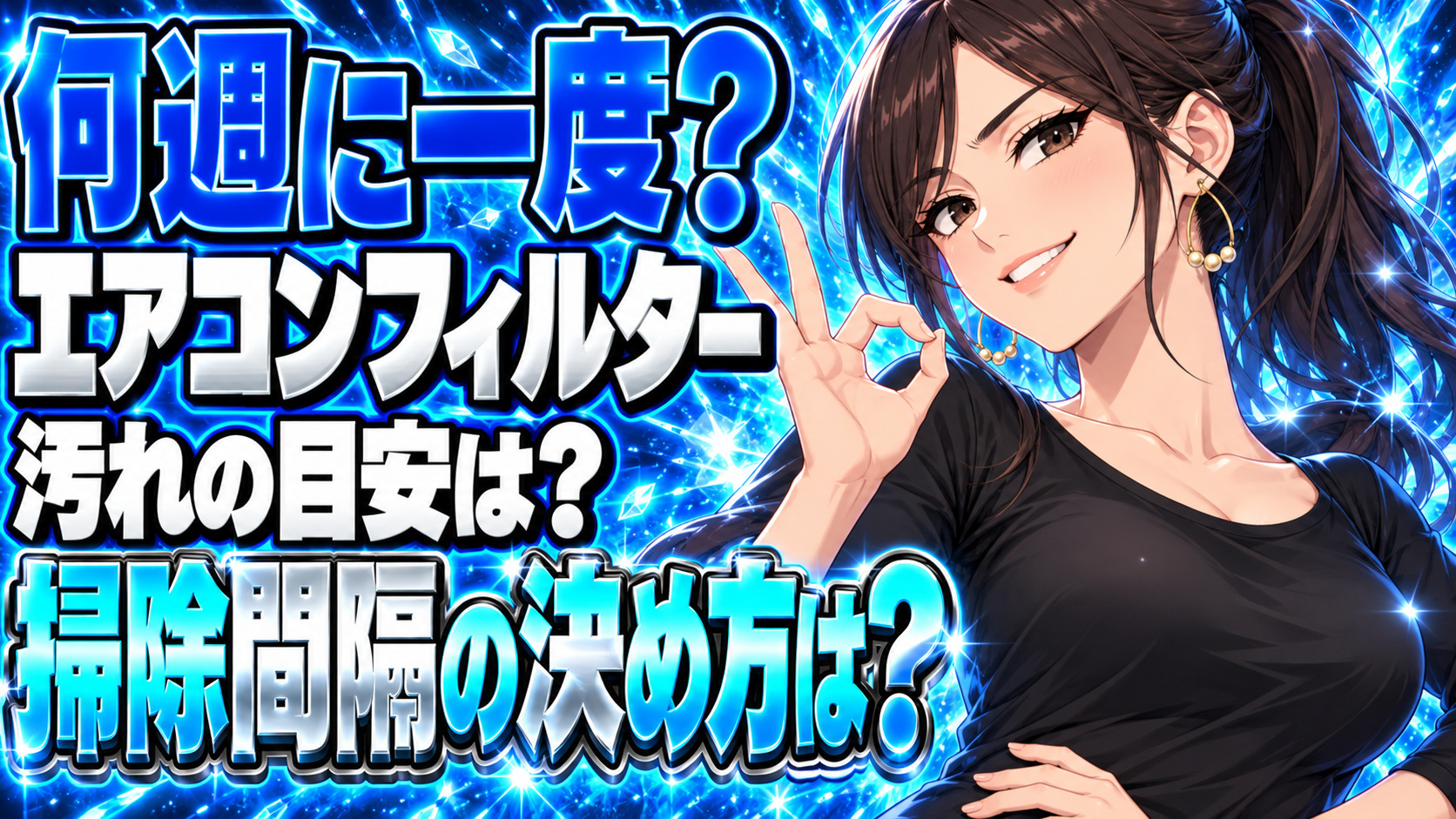 エアコンフィルターの掃除頻度は｜何週に1回やればいいの？について説明する女性