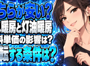 ガスファンヒーターと石油ファンヒーターを比較！プロパン単価で安さが逆転？について説明する女性
