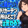 【ガス代節約】間仕切りに断熱カーテンを設置する断熱効果を解説について説明する女性