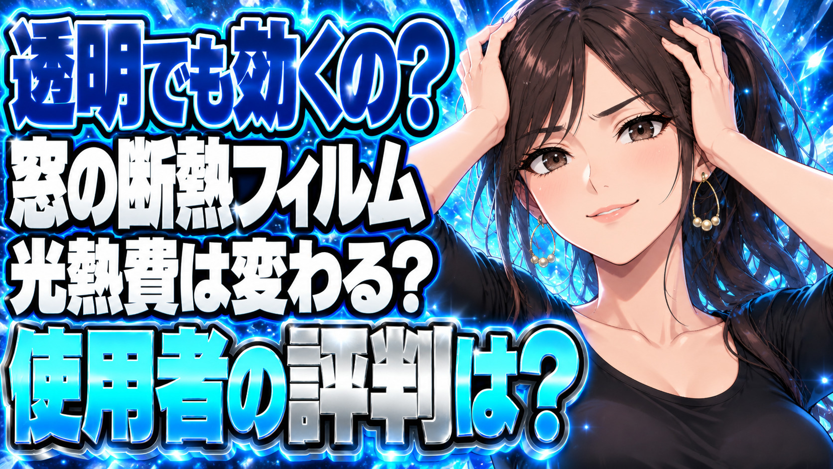 【節約】窓ガラスに貼る透明断熱フィルムの効果と口コミをチェックについて説明する女性