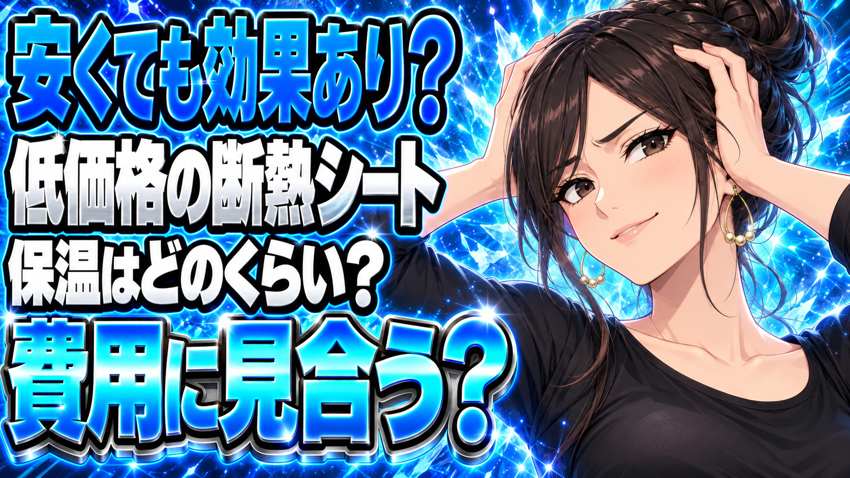 ダイソー等100均の断熱シートの効果をチェック！コスパは良い？について説明する女性