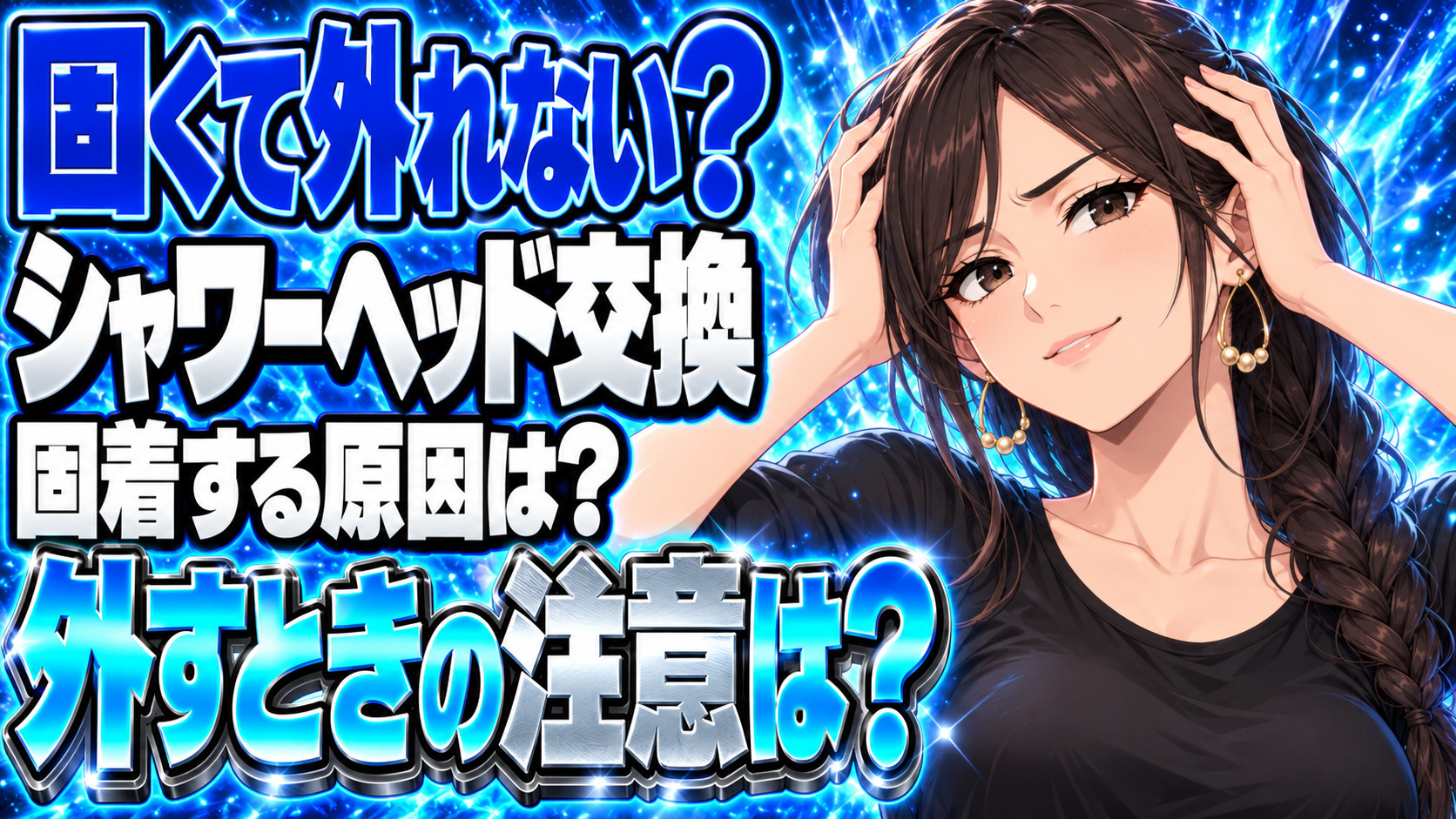 シャワーヘッドを交換したいけど固い！外れないヘッドの外し方を解説について説明する女性